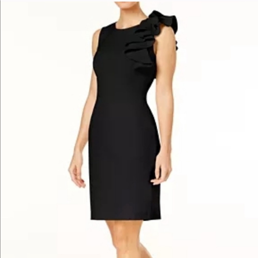 Calvin Klein Black Ruffle Dress